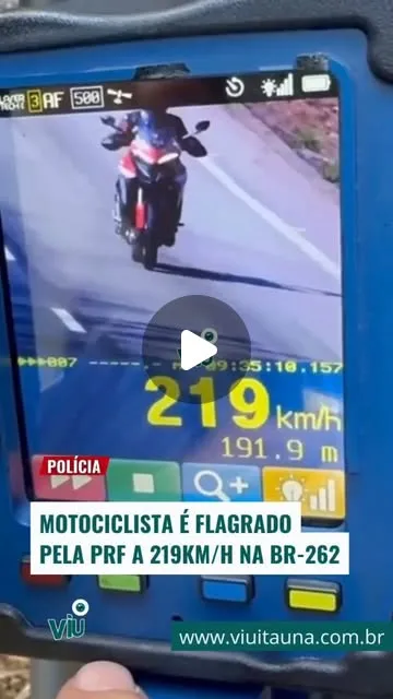 Motociclista é flagrado a 219km/h na BR-262