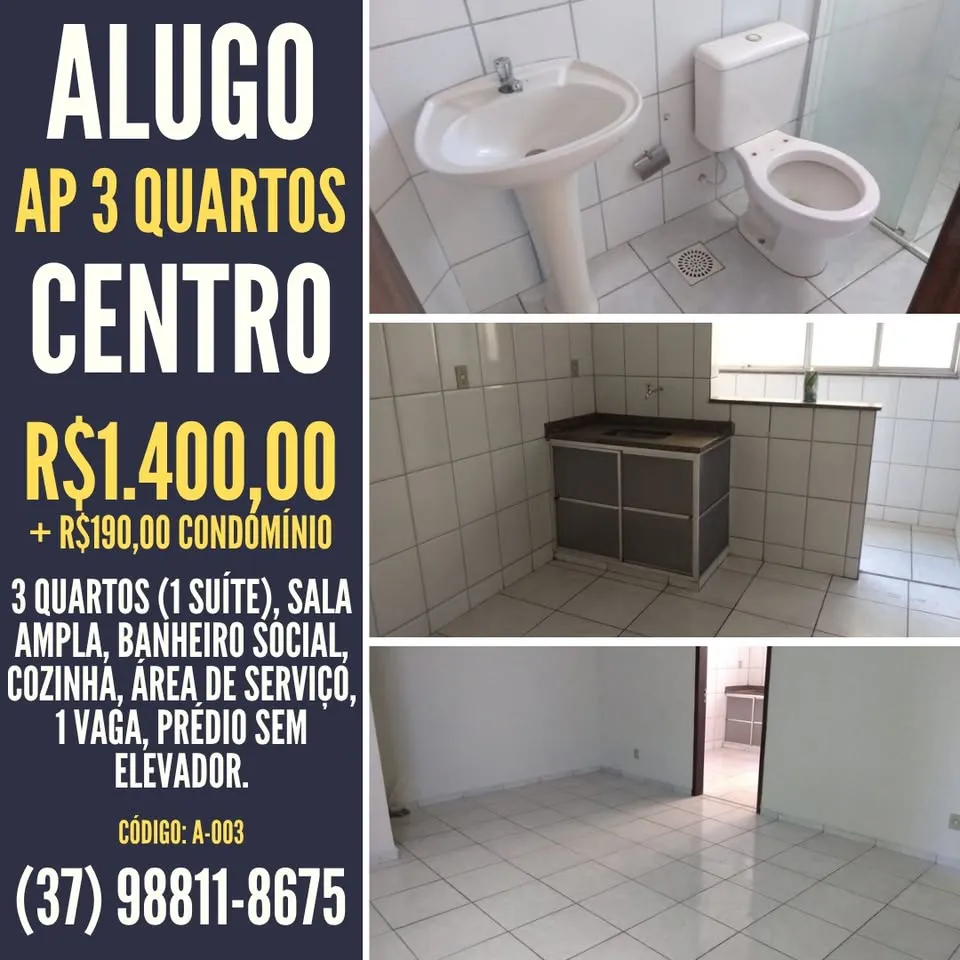 Apartamento 3 quartos, 1 suíte, 1 vaga