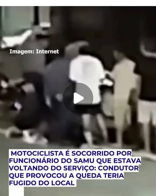 Motociclista socorrido por funcionário do SAMU no Aeroporto