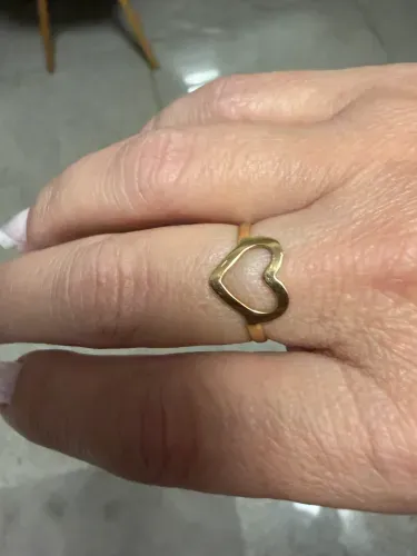 Anel de coração em ouro 18 k