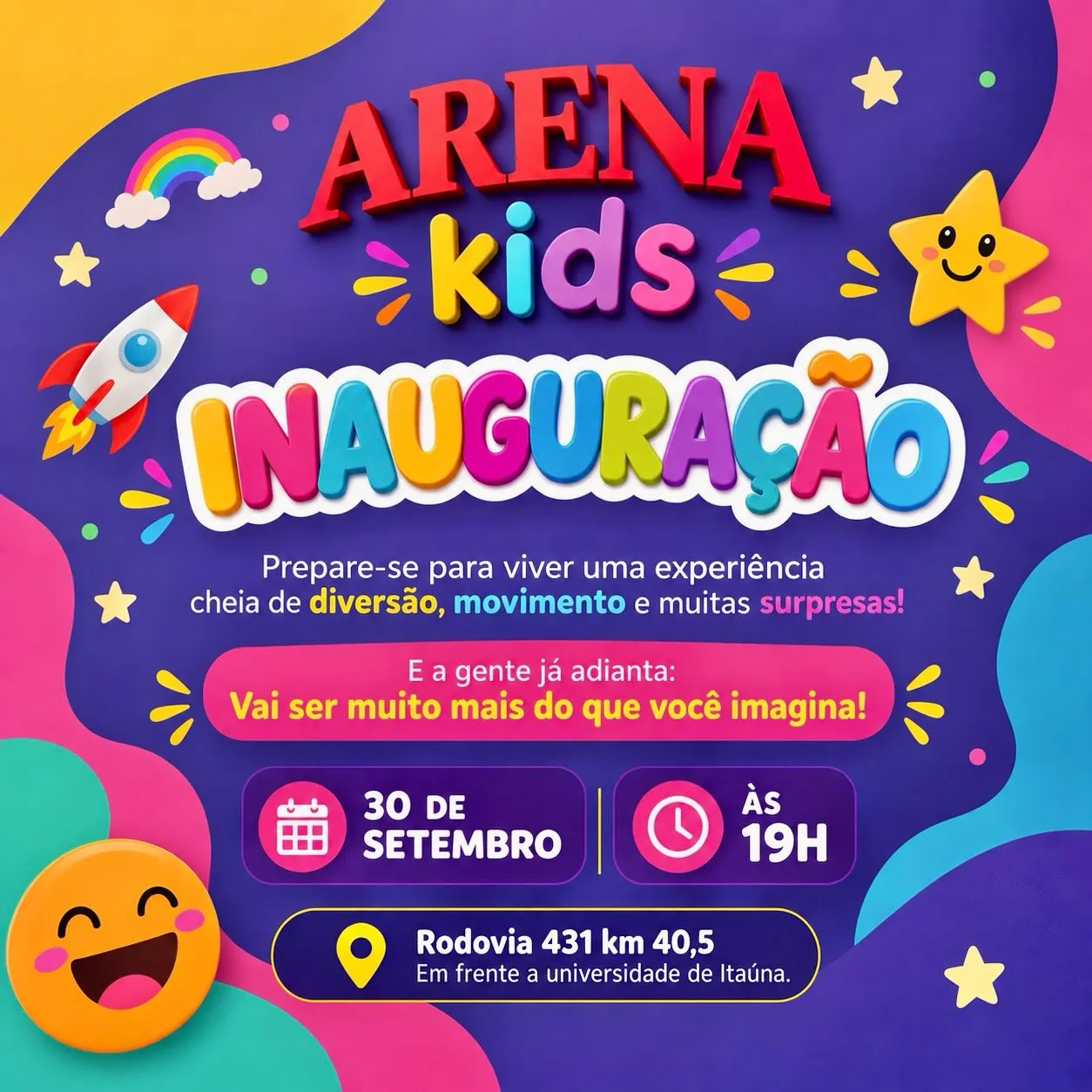 Inauguração Arena Kids – 30 de setembro