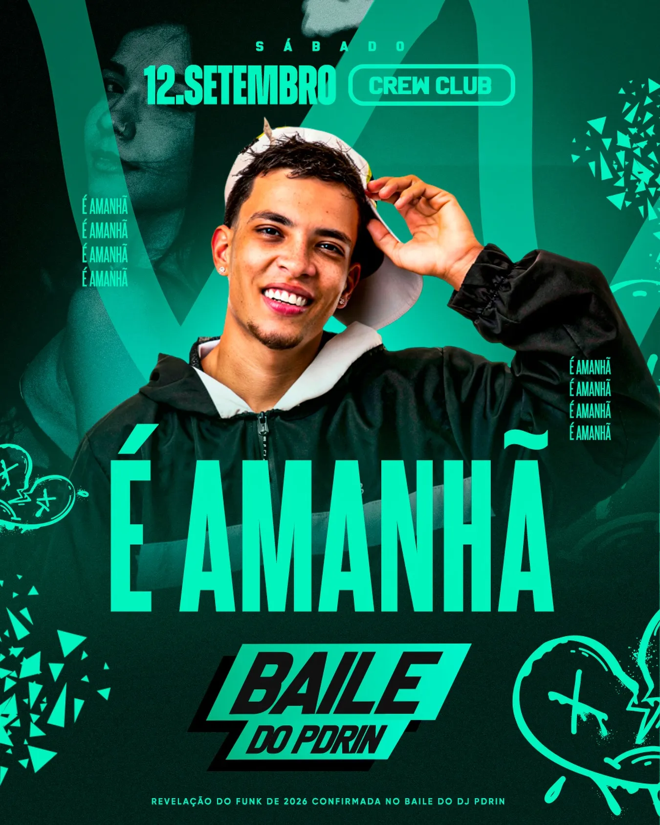 Baile com DJ Pdrin, Menor RF e DJ Lucas Oliveira no Crew Club