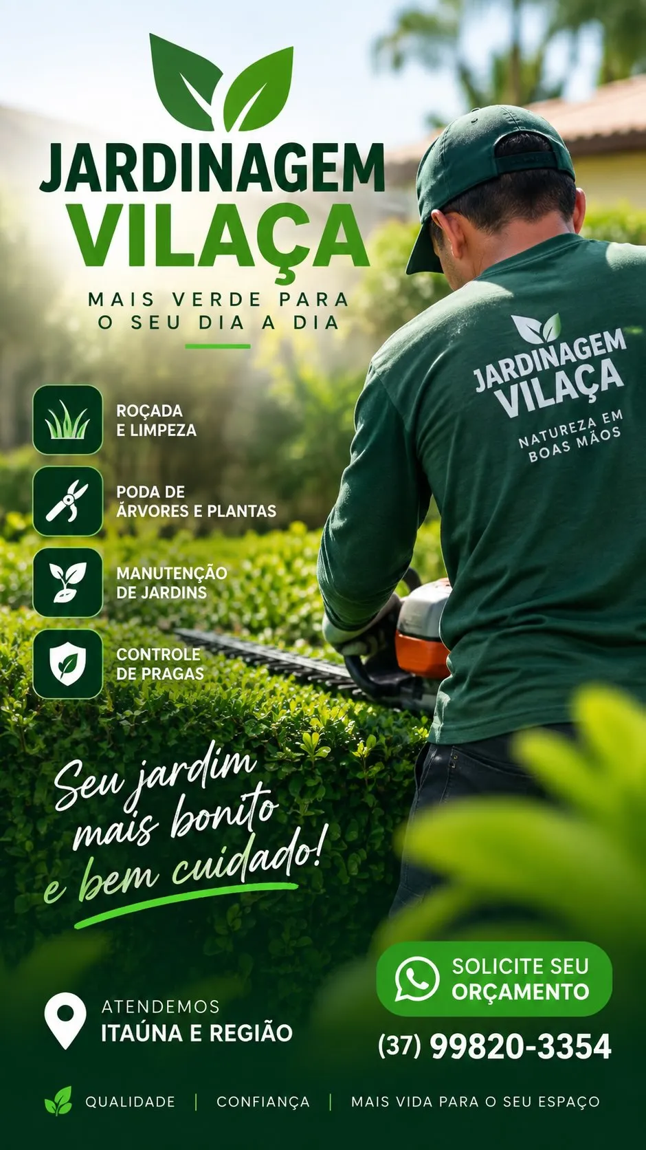 Manutenção de jardim – roçada, poda e limpeza