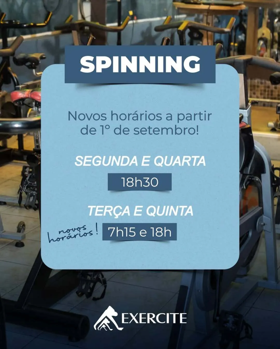 Novos horários de Spinning – Academia