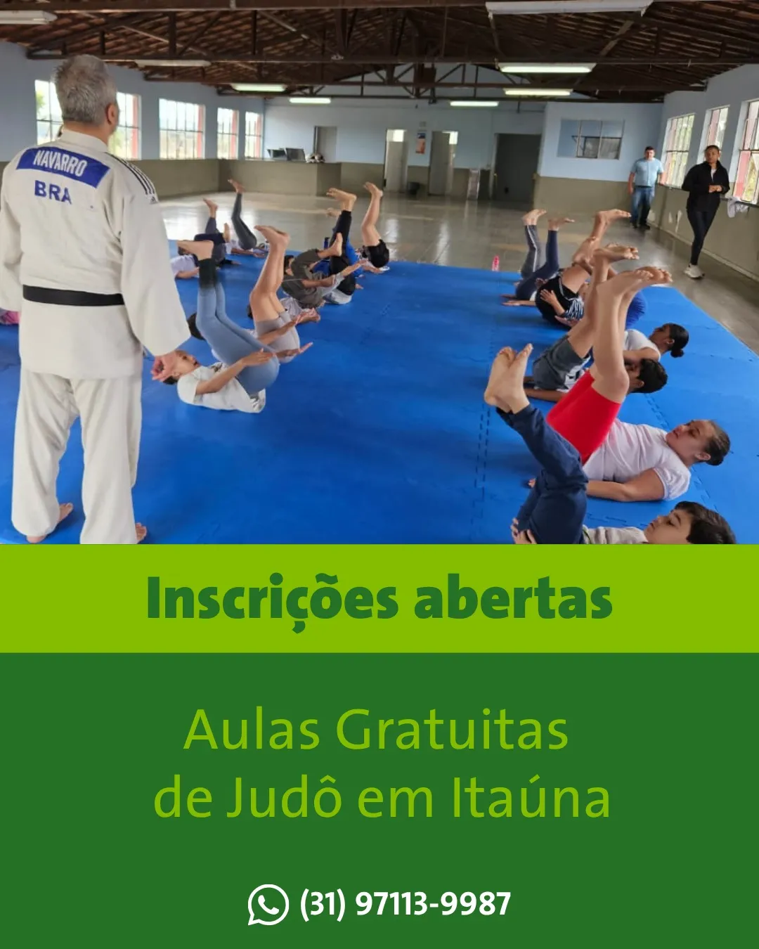 Aulas gratuitas de judô para crianças e adolescentes