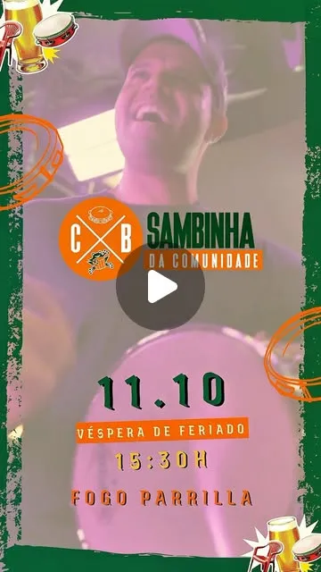 Sambinha da Comunidade: samba e pagode em 11 de outubro