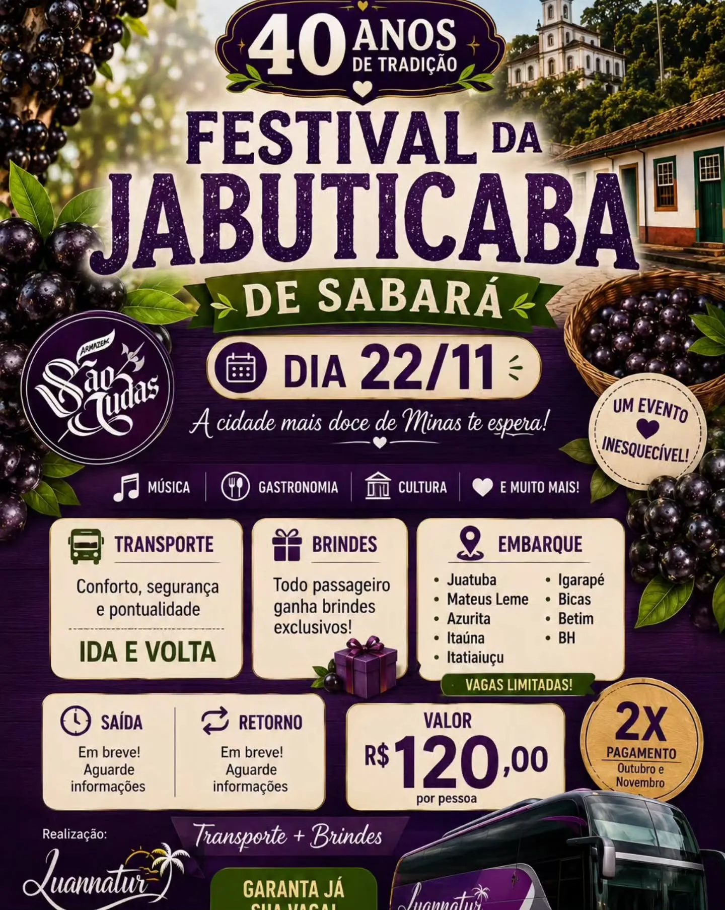 Excursão ao Festival da Jabuticaba de Sabará