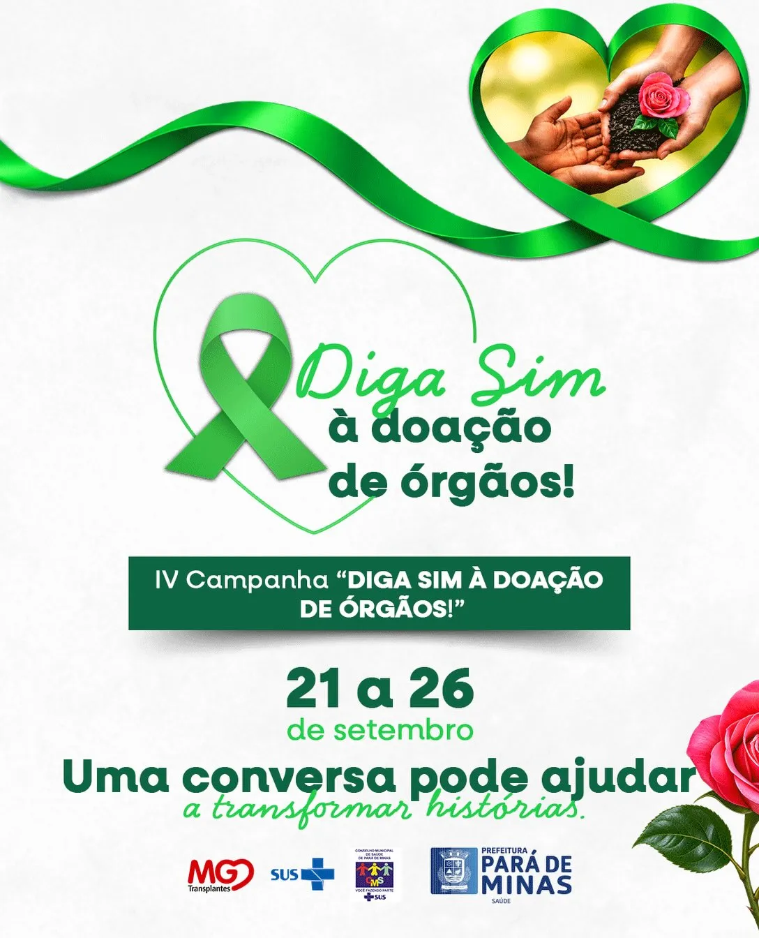 Campanha "Diga Sim à Doação de Órgãos" em Pará de Minas
