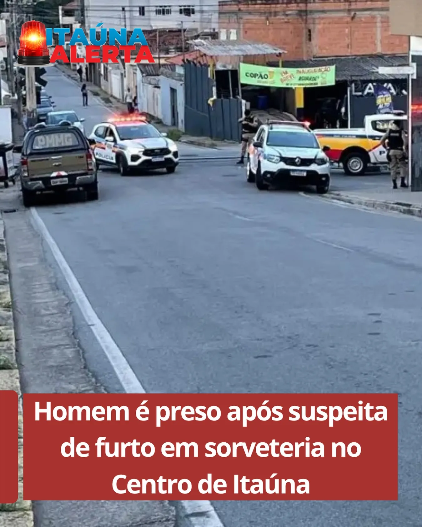 PM prende suspeito de furto em sorveteria no Centro