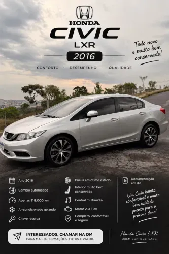 Honda Civic Sedan LXR 2.0 Flexone 16V Aut. 4P 2016