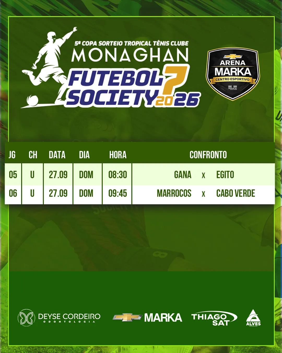 Rodada da Copa Sorteio Tropical TC de Futebol 7 Society