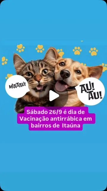 Vacinação antirrábica para cães e gatos neste sábado