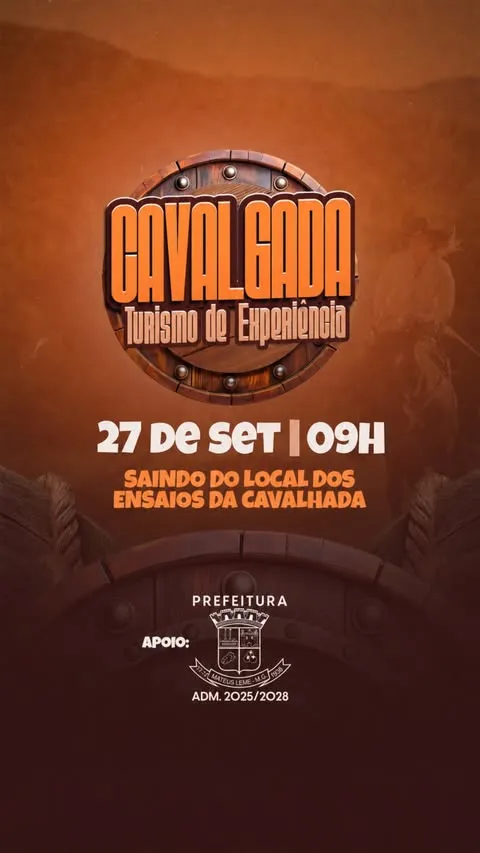 Cavalgada de Turismo de Experiência, dia 27 de setembro