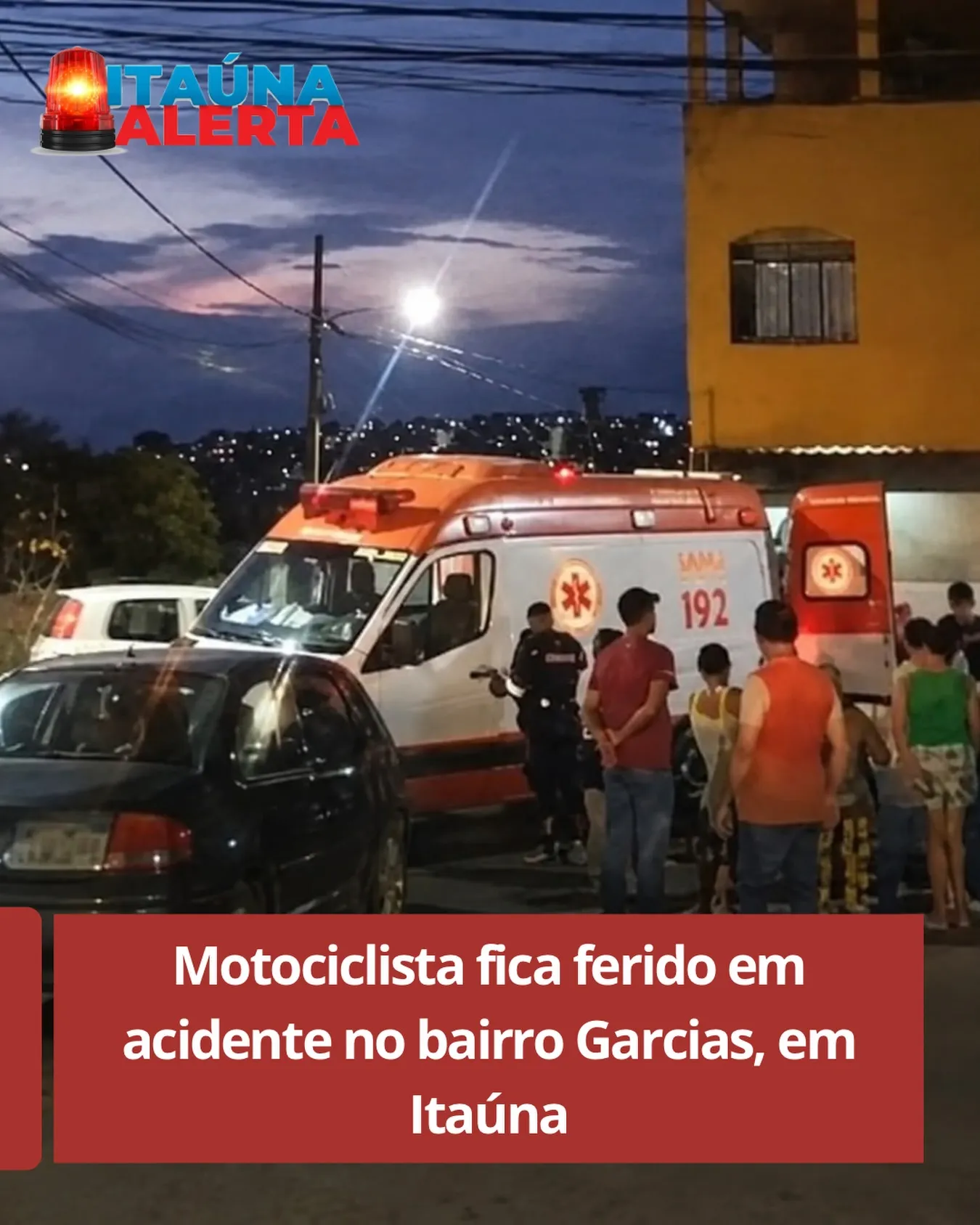 Motociclista de 25 anos é ferido em acidente no bairro Garcias