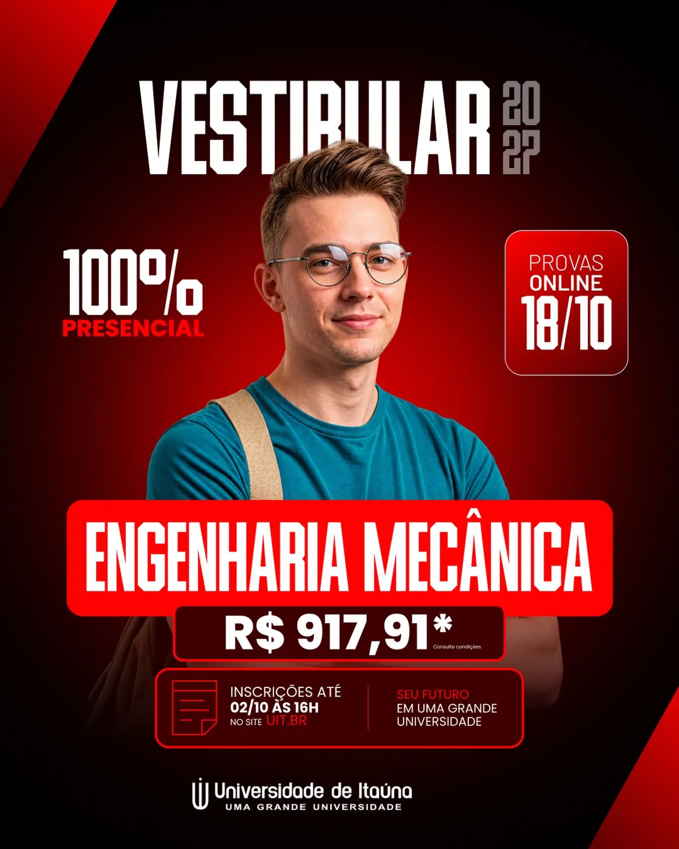 Engenharia Mecânica na Universidade de Itaúna — Vestibular 2027
