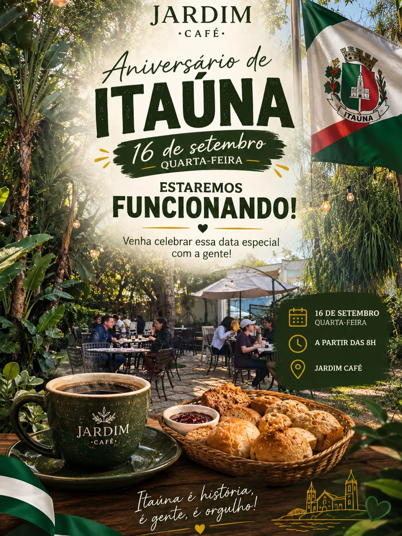 Café colonial no feriado de aniversário de Itaúna