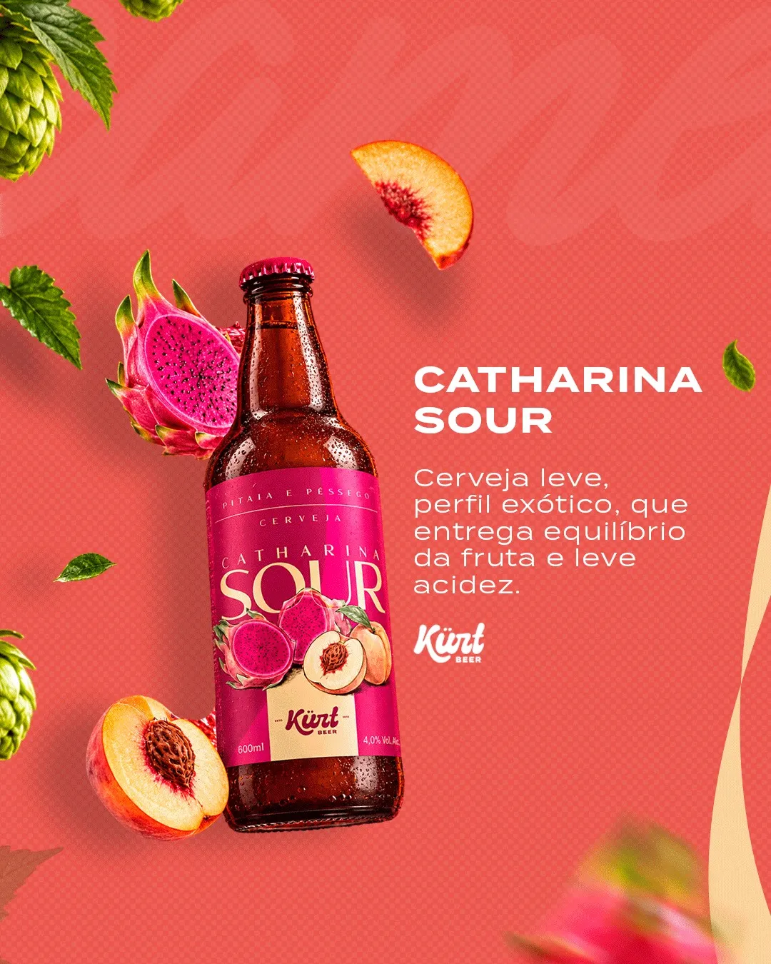 Kurt Beer Catharina Sour com pitaya e pêssego