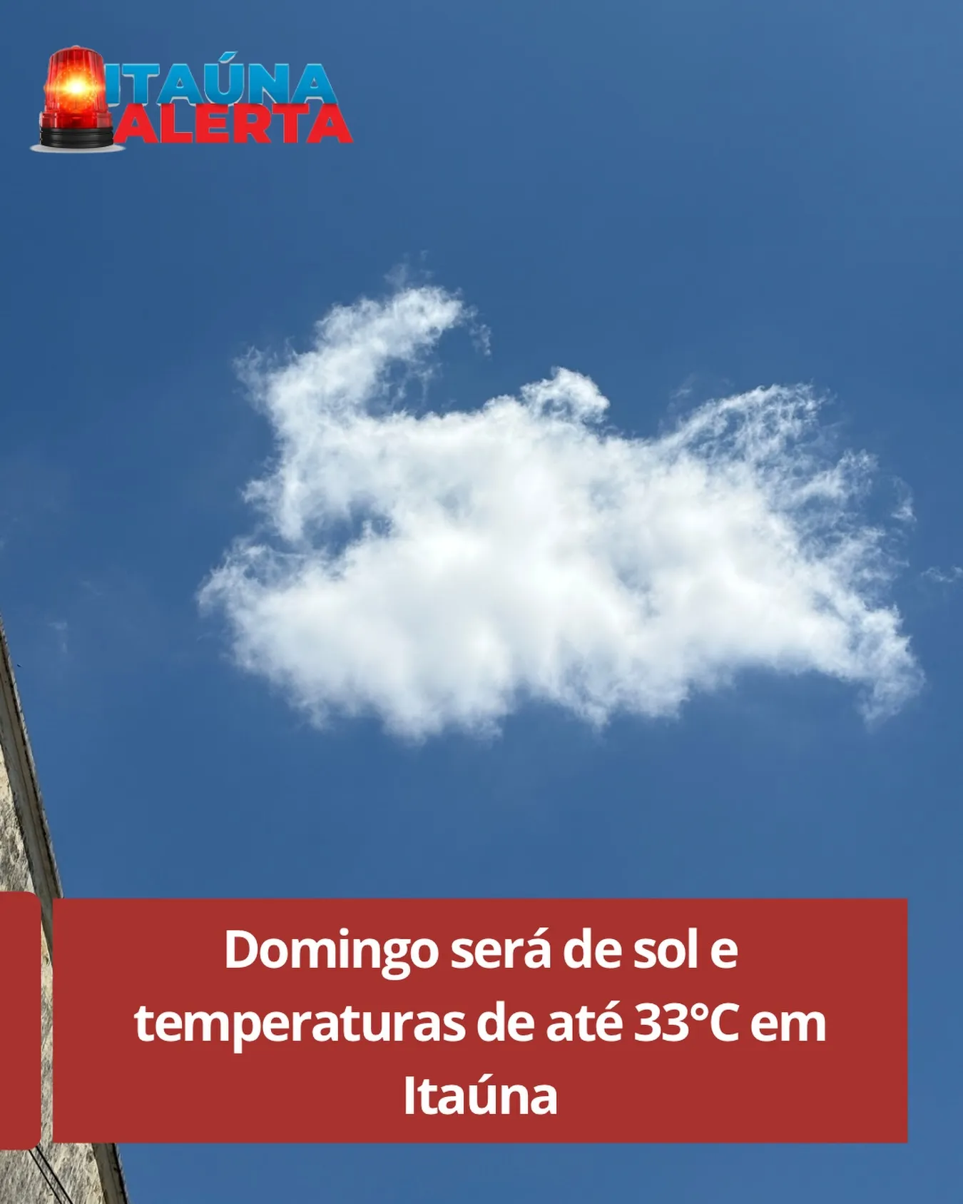 Domingo de sol e calor, com máxima de 33°C