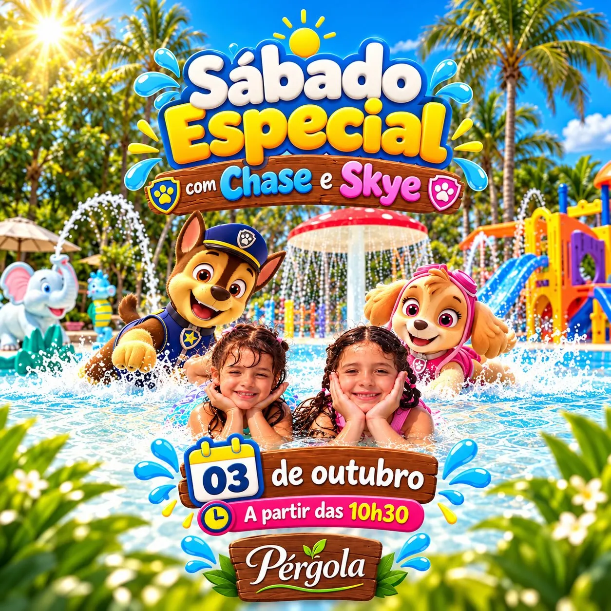 Sábado Especial com Chase e Skye no Restaurante Pérgola