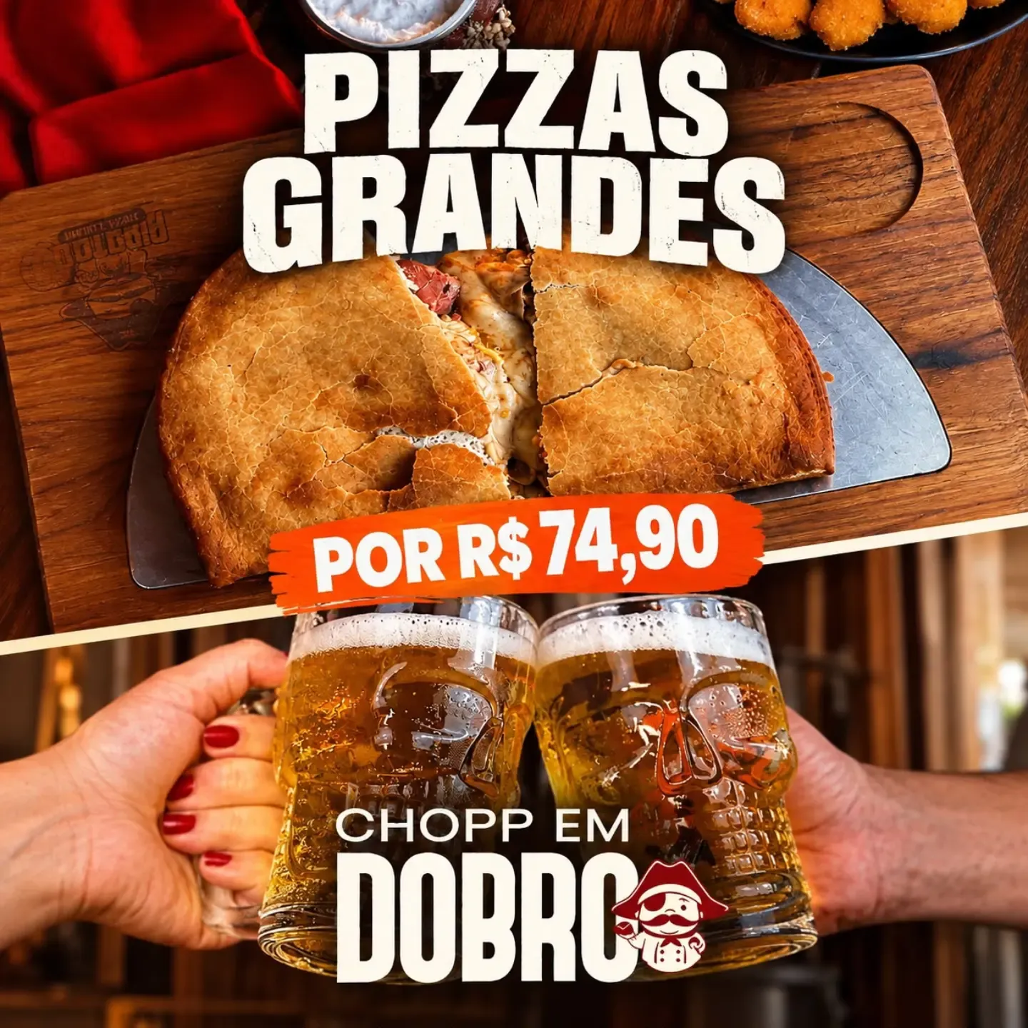Pizza frita e chopp em dobro no feriado de Itaúna