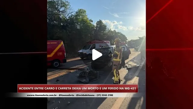 Colisão entre carro e carreta deixa morto e ferido na MG-431