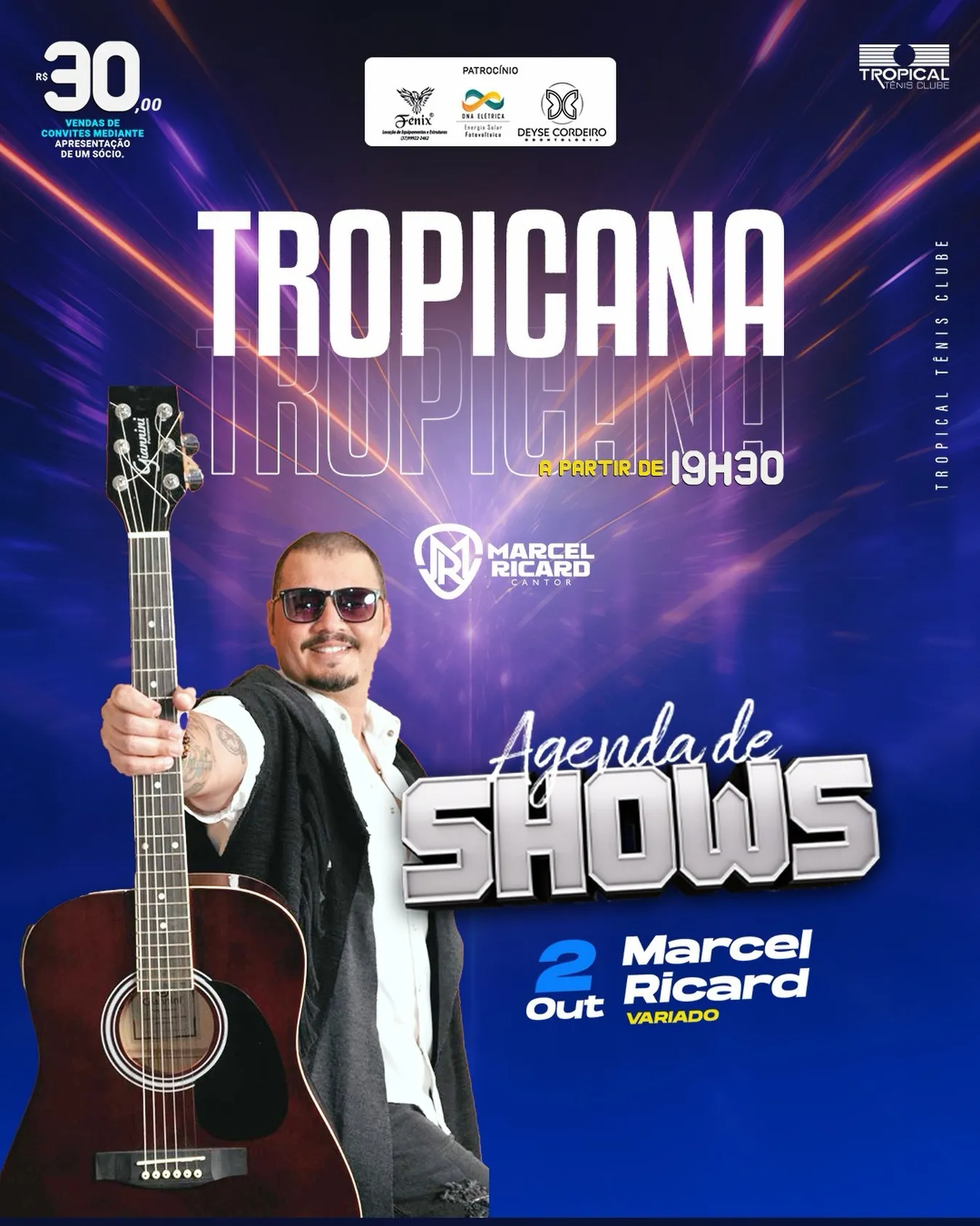 Marcel Ricard ao vivo no Tropical Tênis Clube