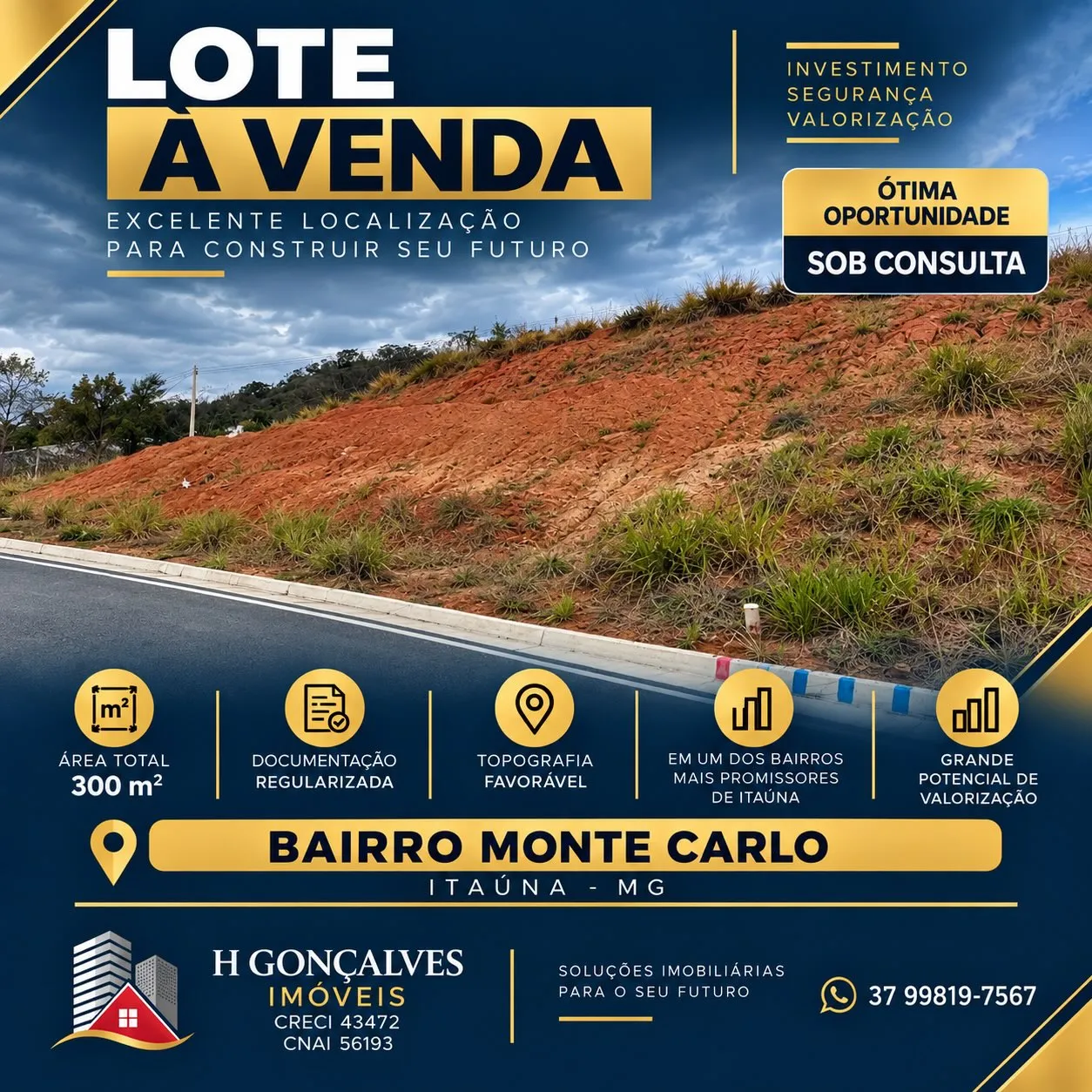 Lote 300 m² à venda no Bairro Monte Carlo