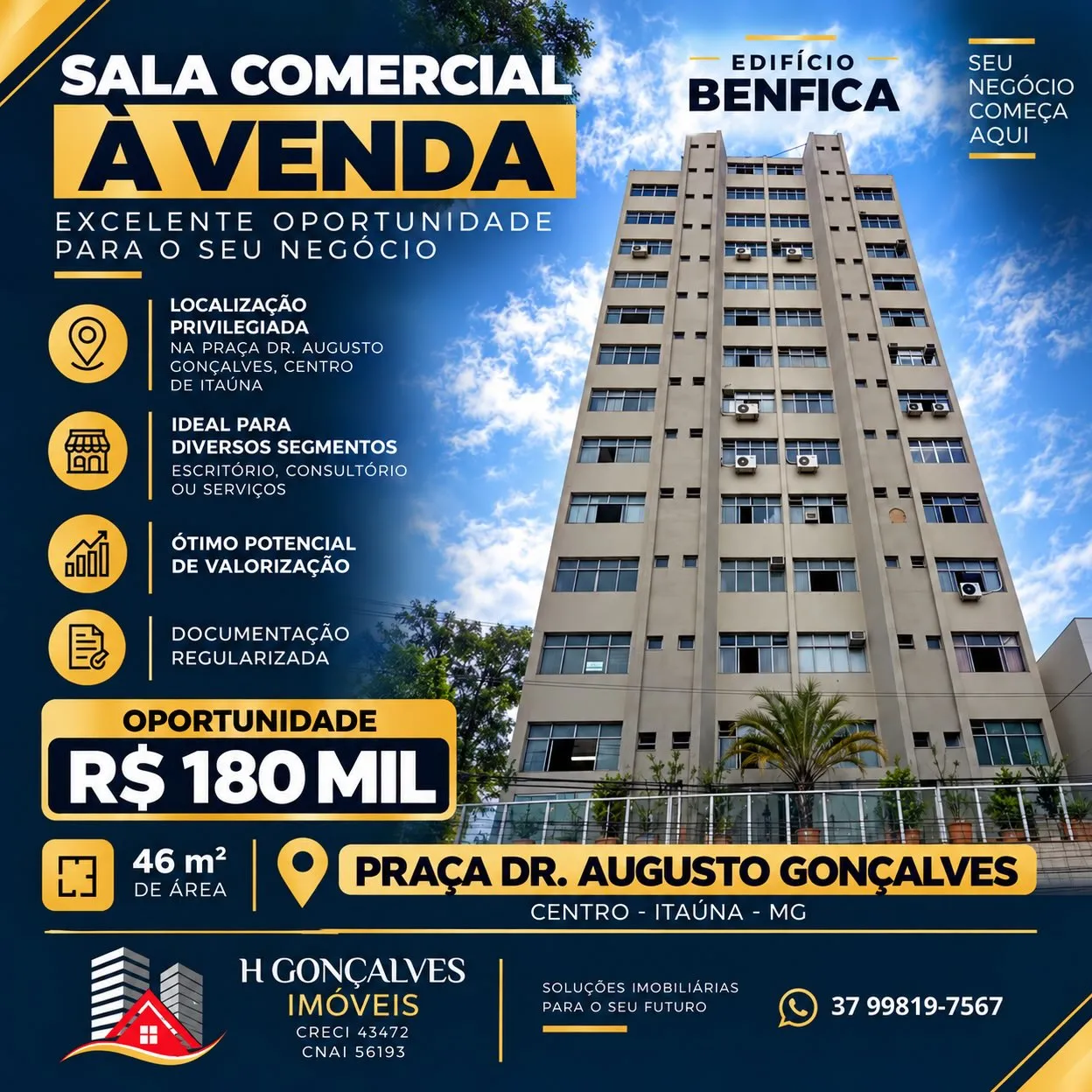 Sala comercial 46 m² à venda no Centro