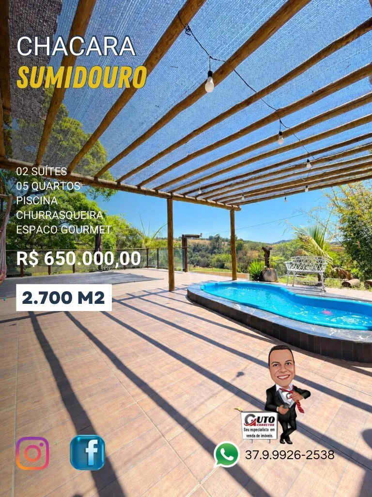 Chácara 5 quartos com piscina no Sumidouro