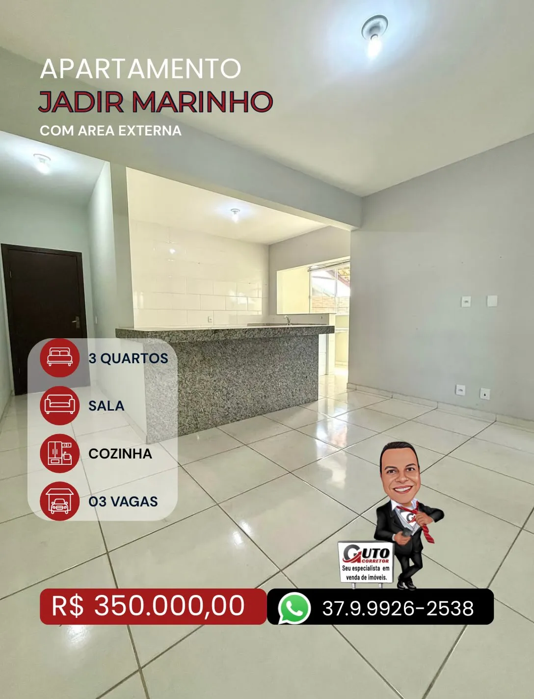 Apartamento 3 quartos com 130 m² no Jadir Marinho