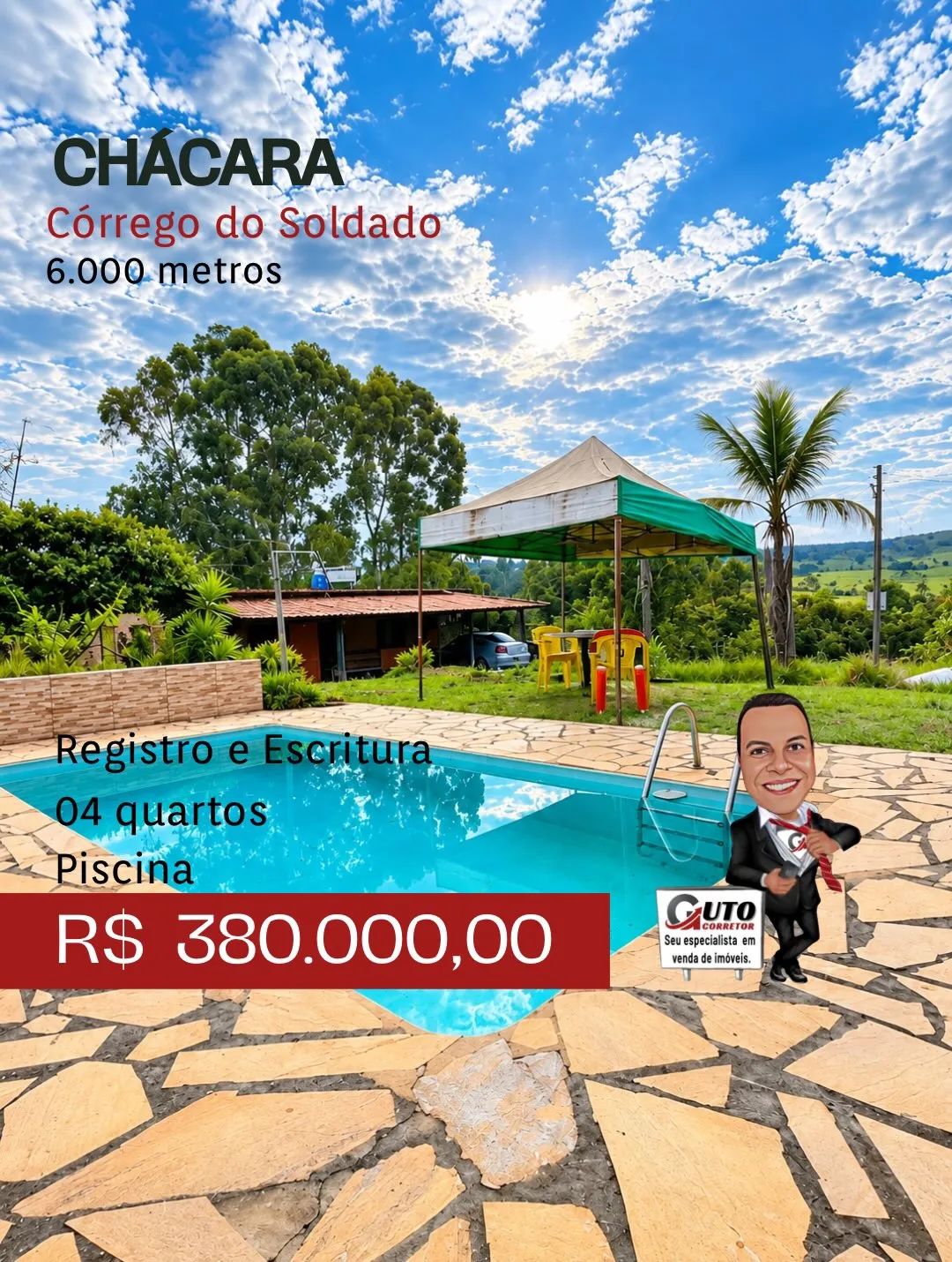 Chácara à venda com 6.000 m² no Córrego do Soldado