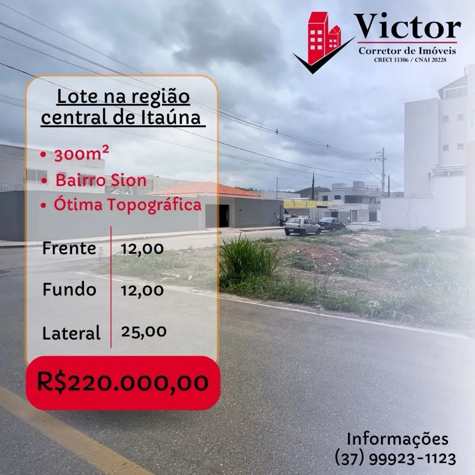 Lote 300 m² à venda no Bairro Sion