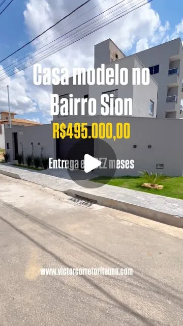 Casa na planta 3 quartos no Bairro Sion