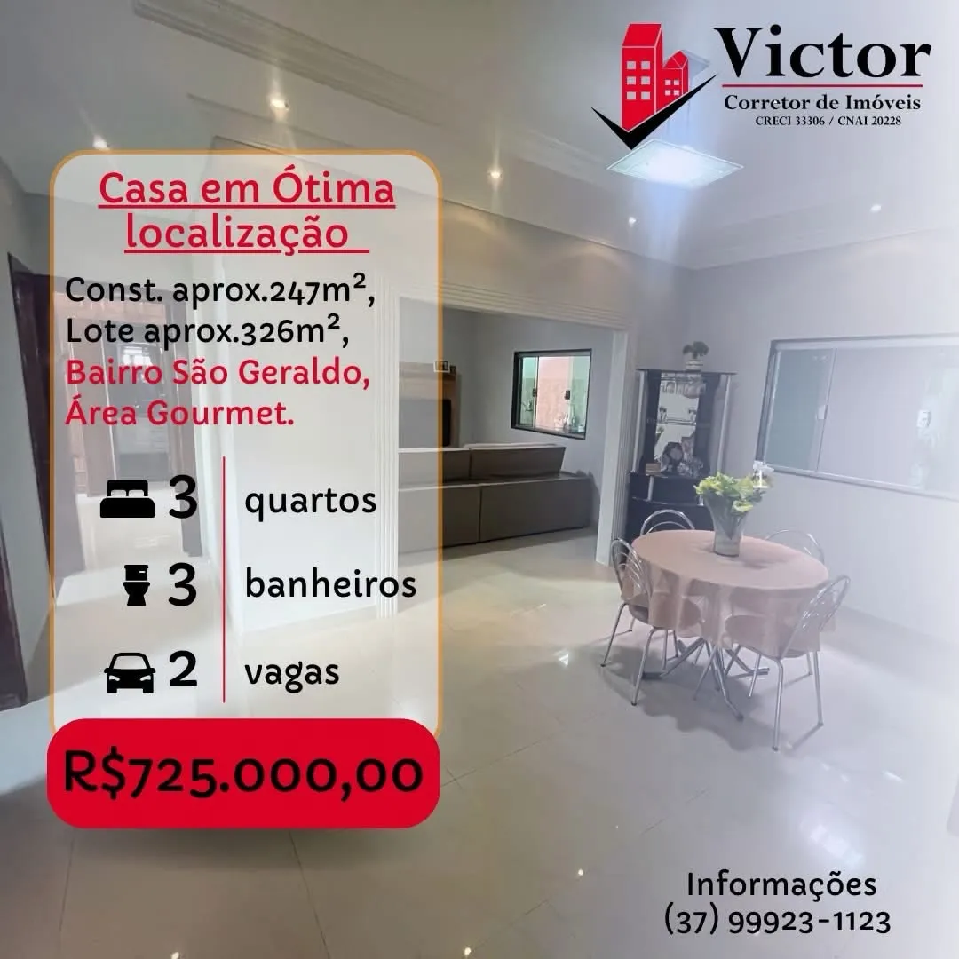 Casa 3 quartos à venda no Bairro São Geraldo