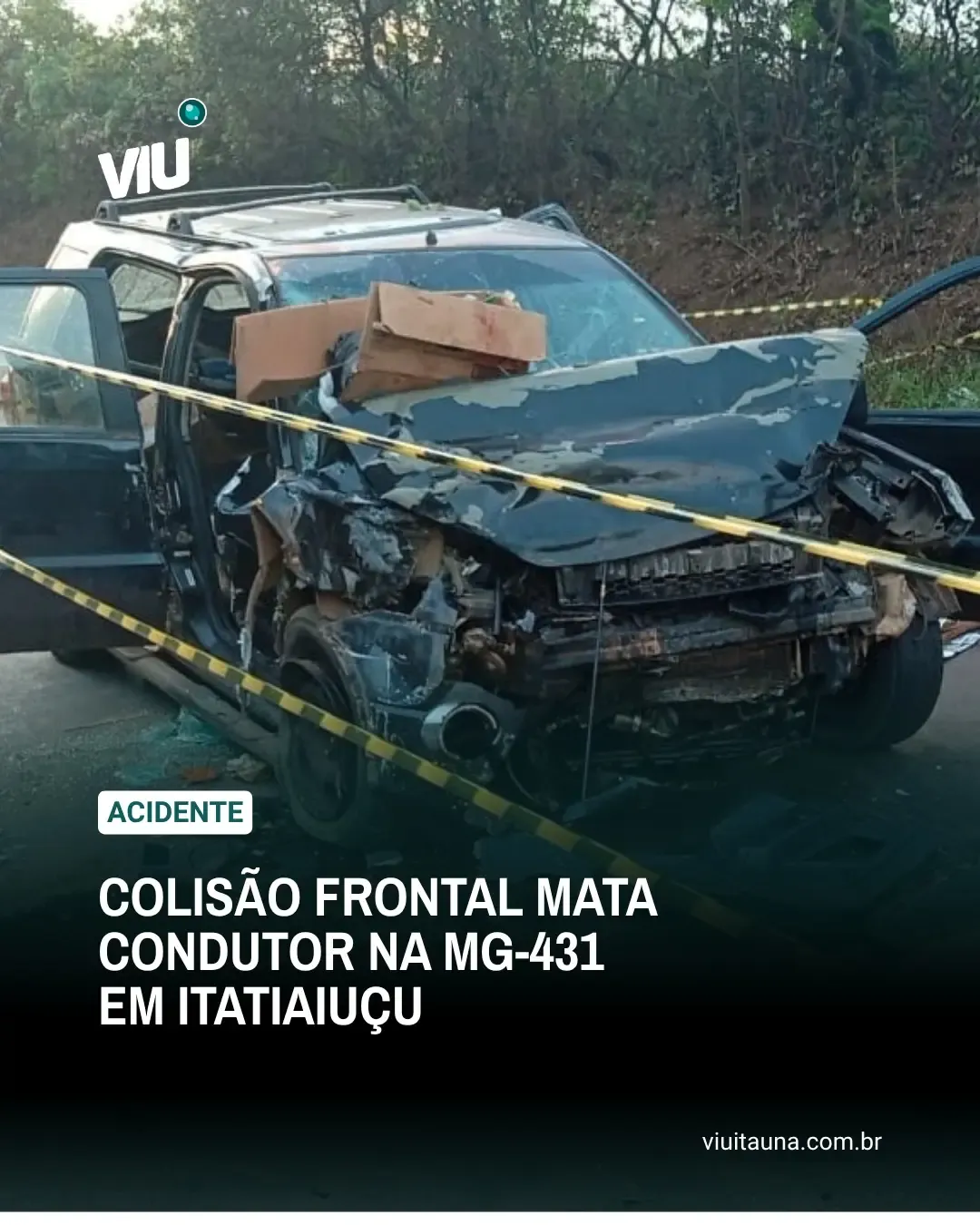 Colisão frontal mata condutor na MG-431 em Itatiaiuçu