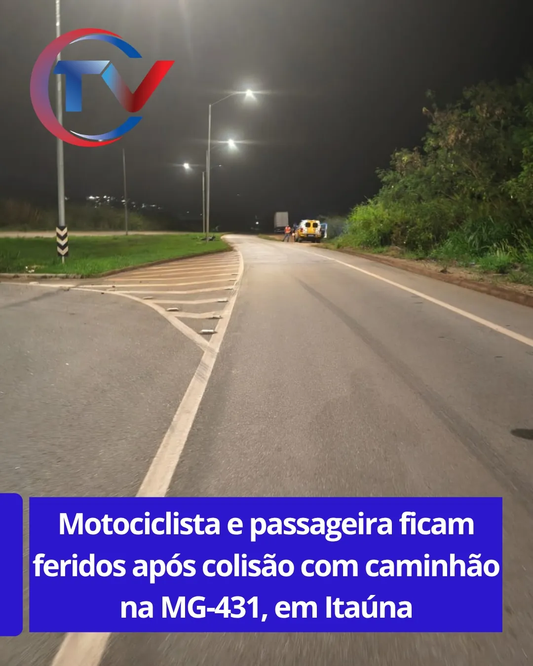 Acidente entre moto e caminhão deixa feridos na MG-431