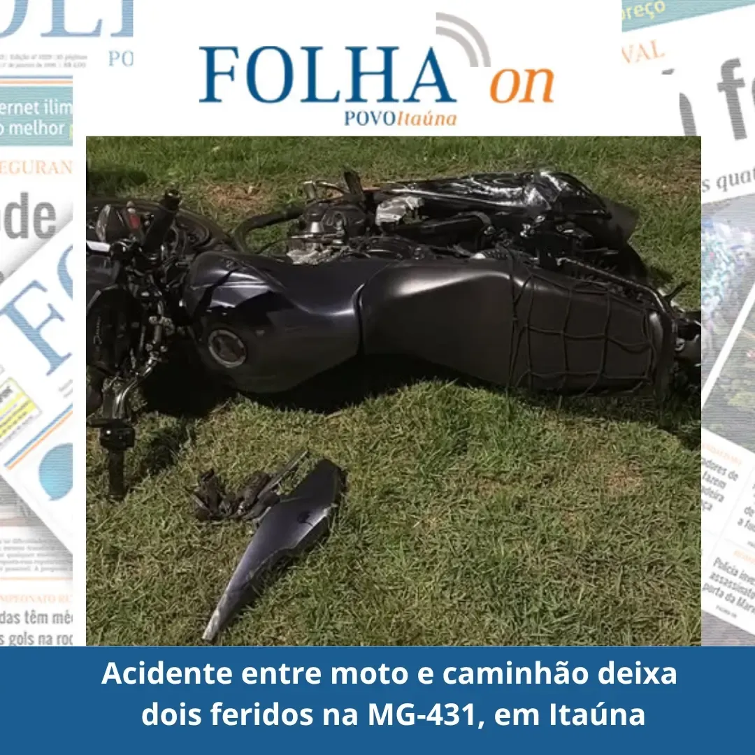Acidente entre moto e caminhão na MG-431