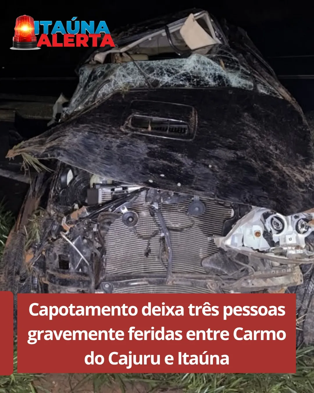 Capotamento na MG-050 deixa três feridos graves