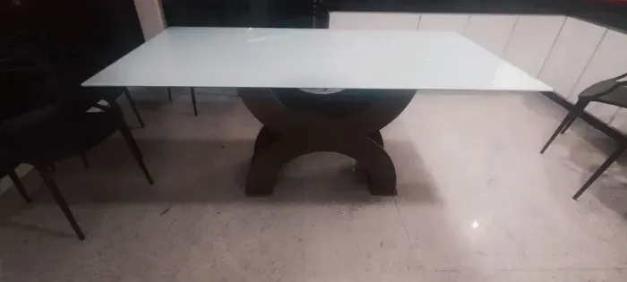 Mesa retangular de vidro