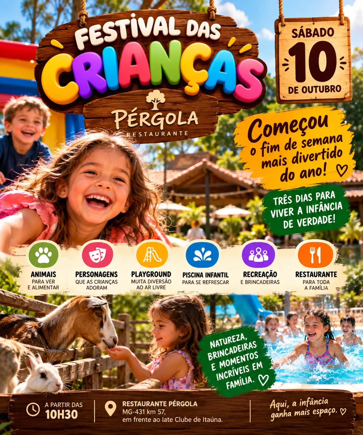 Festival das Crianças no Pérgola – sábado 10 de outubro