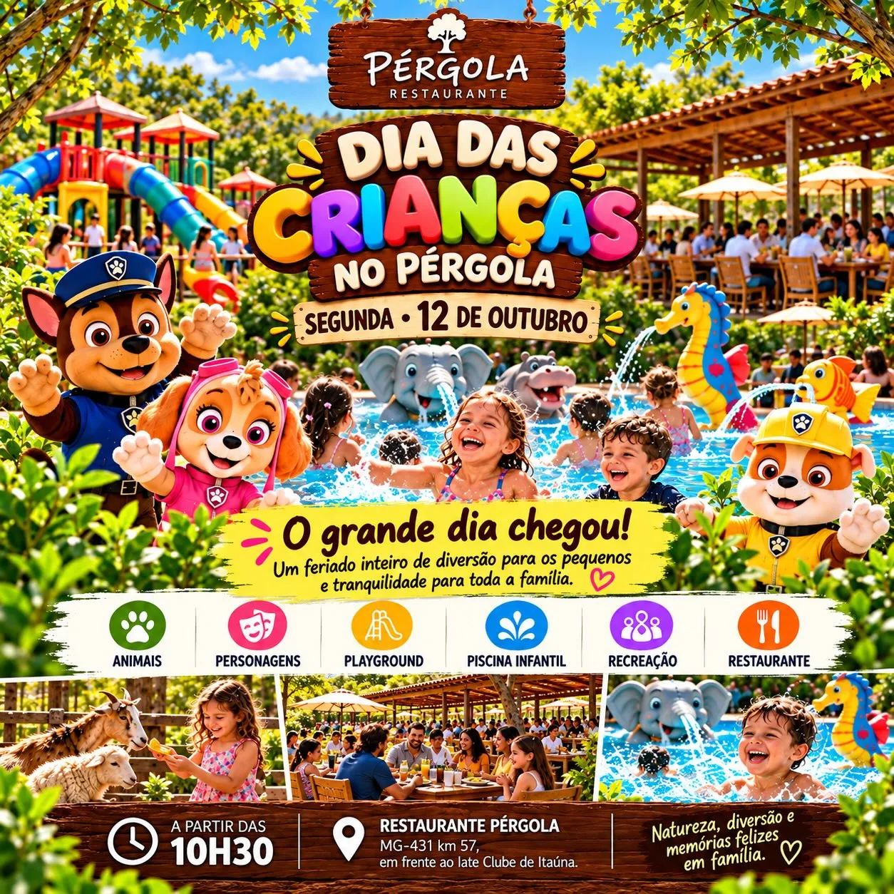 Dia das Crianças no Pérgola – Segunda, 12 de outubro