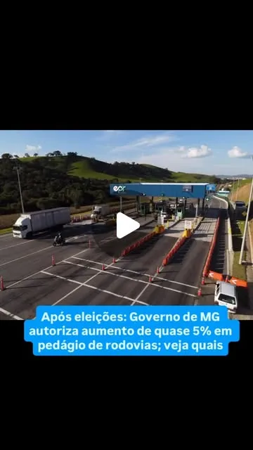 Pedágio da EPR Sul de Minas sobe para R$ 10,60 a partir de sexta
