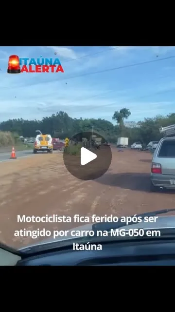 Motociclista fica ferido em acidente na MG-050