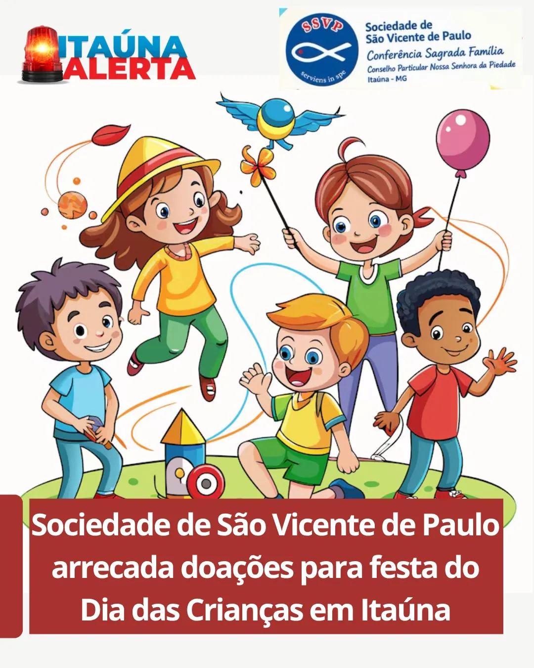 Campanha arrecada doações para festa do Dia das Crianças