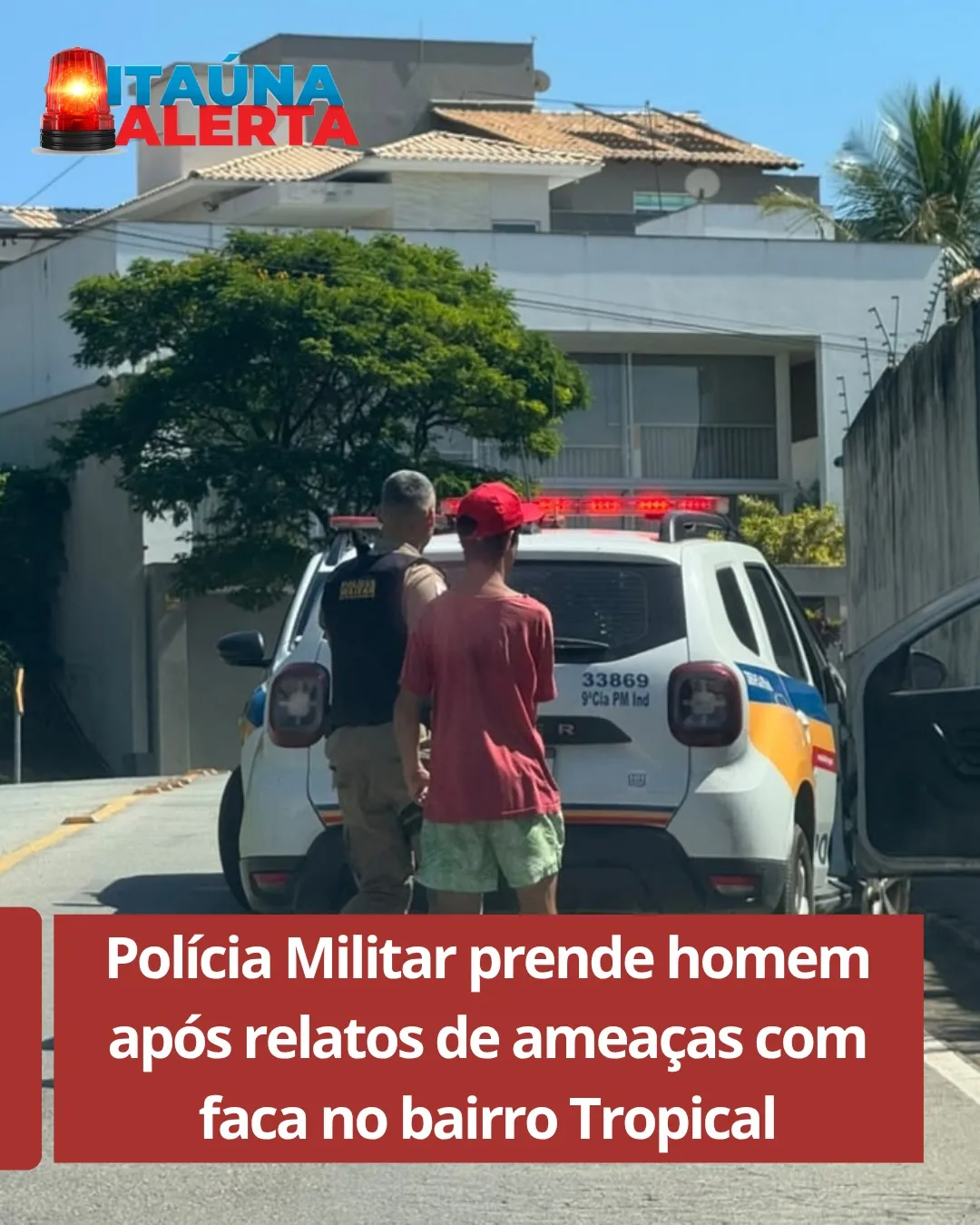Homem com faca é preso pela PM no bairro Tropical