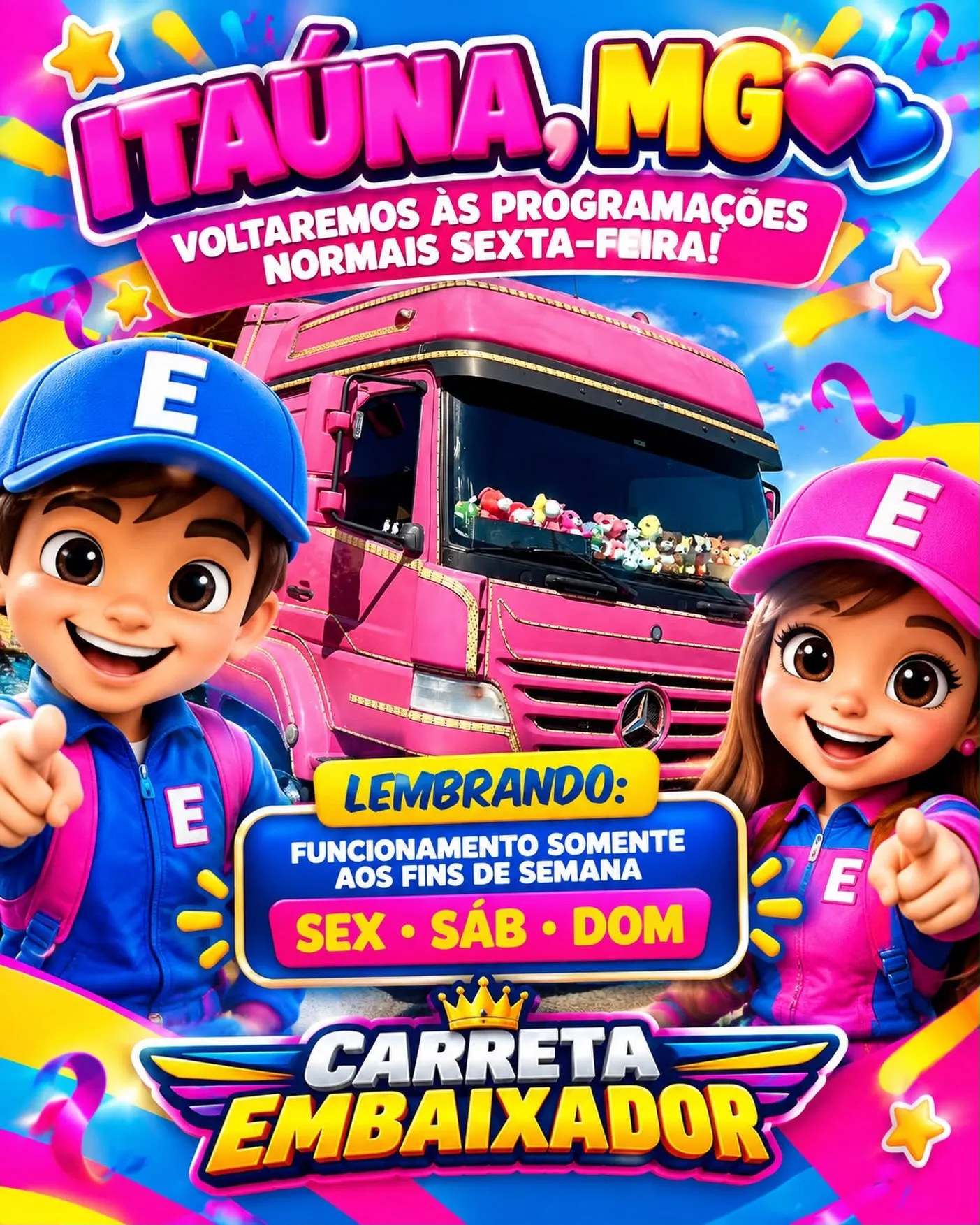 Carreta Embaixador: sexta de diversão em Itaúna
