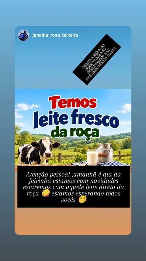 Feirinha com leite fresco direto da roça