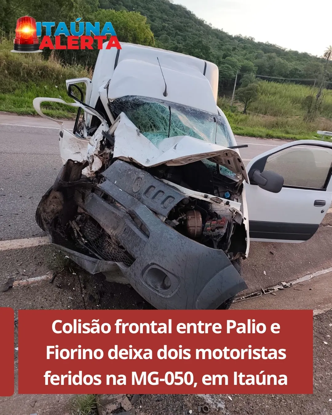 Colisão frontal na MG-050 deixa dois feridos em Itaúna