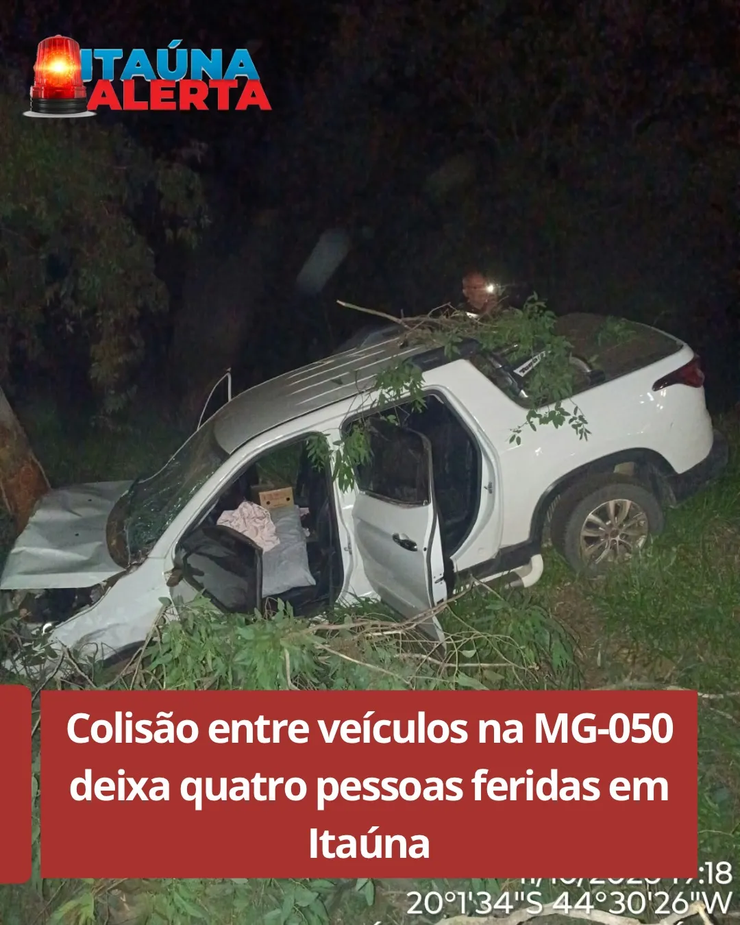 Acidente deixa quatro feridos na MG-050