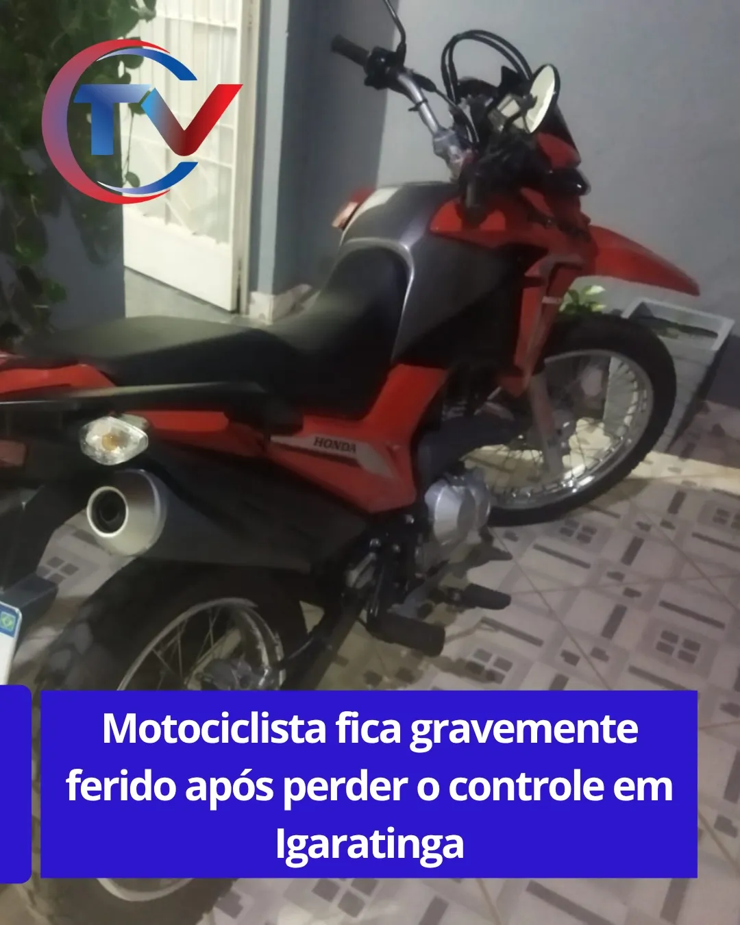 Motociclista sofre acidente grave na MG-430 em Igaratinga